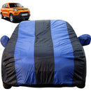 Autofact Spresso Car Cover - EasyShield - Car Body Cover for Maruti Spresso - With Mirror Pockets, Triple Stitched, Bottom Fully Elastic, Adjustable Belt and Buckle (Royal Blue Stripes)