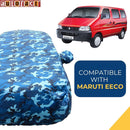 Autofact Eeco Car Cover - TearTough - Dog Proof / Waterproof Car Body Cover for Maruti Eeco - With Mirror Pockets, Triple Stitched, Bottom Fully Elastic, Adjustable Belt and Buckle (Airforce Blue 4x4)