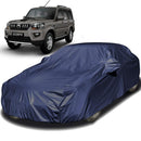 Autofact Scorpio Car Cover - EasyShield - Car Body Cover for Mahindra Scorpio - With Mirror Pockets, Triple Stitched, Bottom Fully Elastic, Adjustable Belt and Buckle (Navy 190T)