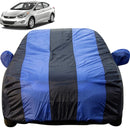 Autofact Elantra Car Cover - EasyShield - Car Body Cover for Hyundai Elantra - With Mirror Pockets, Triple Stitched, Bottom Fully Elastic, Adjustable Belt and Buckle (Royal Blue Stripes)