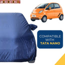 Autofact Nano Car Cover - CoreProtect - Water Resistant Car Body Cover for Tata Nano - With Mirror Pockets, Triple Stitched, Bottom Fully Elastic, Adjustable Belt and Buckle (Navy 210D)