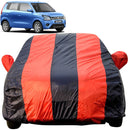 Autofact Wagon r / Wagonr Car Cover - EasyShield - Car Body Cover for Maruti Wagon r / Wagonr - With Mirror Pockets, Triple Stitched, Bottom Fully Elastic, Adjustable Belt and Buckle (Red Blue Stripes)