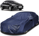 Autofact Linea Car Cover - EasyShield - Car Body Cover for Fiat Linea - With Mirror Pockets, Triple Stitched, Bottom Fully Elastic, Adjustable Belt and Buckle (Navy 190T)