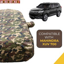 Autofact Xuv 700 Car Cover - TearTough - Dog Proof / Waterproof Car Body Cover for Mahindra Xuv 700 - With Mirror Pockets, Triple Stitched, Bottom Fully Elastic, Adjustable Belt and Buckle (Jungle Print 4x4)