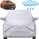 Autofact Kushaq Car Cover - FlexGuard - Waterproof Car Body Cover for Skoda Kushaq - With Mirror Pockets, Triple Stitched, Bottom Fully Elastic, Adjustable Belt and Buckle (Silver)