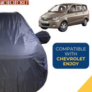 Autofact Enjoy Car Cover - CoreProtect - Water Resistant Car Body Cover for Chevrolet Enjoy - With Mirror Pockets, Triple Stitched, Bottom Fully Elastic, Adjustable Belt and Buckle (Grey 210D)