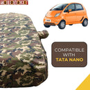 Autofact Nano Car Cover - TearTough - Dog Proof / Waterproof Car Body Cover for Tata Nano - With Mirror Pockets, Triple Stitched, Bottom Fully Elastic, Adjustable Belt and Buckle (Jungle Print 4x4)