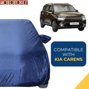 Autofact Carens Car Cover - CoreProtect - Water Resistant Car Body Cover for Kia Carens - With Mirror Pockets, Triple Stitched, Bottom Fully Elastic, Adjustable Belt and Buckle (Navy 210D)