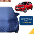 Autofact Bolt Car Cover - CoreProtect - Water Resistant Car Body Cover for Tata Bolt - With Mirror Pockets, Triple Stitched, Bottom Fully Elastic, Adjustable Belt and Buckle (Navy 210D)
