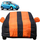 Autofact Astar Car Cover - EasyShield - Car Body Cover for Maruti Astar - With Mirror Pockets, Triple Stitched, Bottom Fully Elastic, Adjustable Belt and Buckle (Orange Blue Stripes)