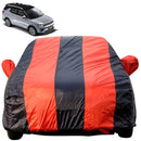 Autofact XUV 400 Car Cover - EasyShield - Car Body Cover for Mahindra XUV 400 - With Mirror Pockets, Triple Stitched, Bottom Fully Elastic, Adjustable Belt and Buckle (Red Blue Stripes)