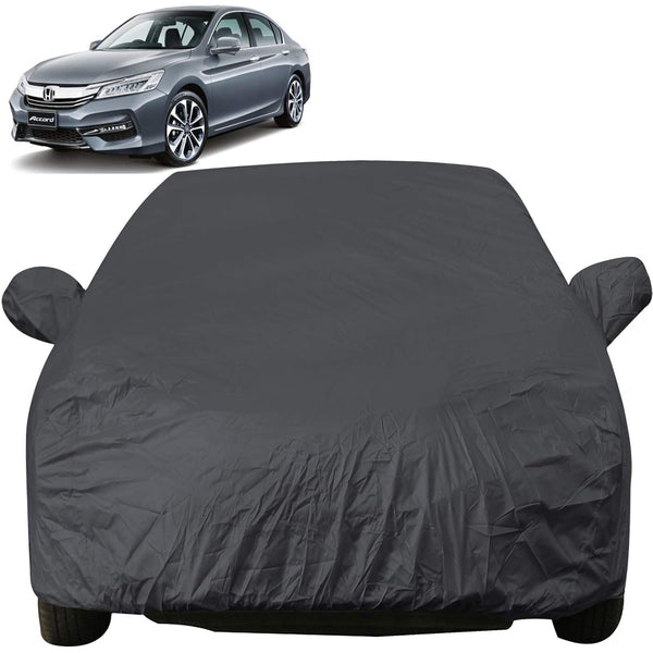 Autofact Accord Car Cover - EasyShield - Car Body Cover for Honda Accord - With Mirror Pockets, Triple Stitched, Bottom Fully Elastic, Adjustable Belt and Buckle (Grey 190T)