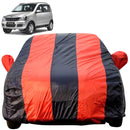 Autofact Quanto Car Cover - EasyShield - Car Body Cover for Mahindra Quanto - With Mirror Pockets, Triple Stitched, Bottom Fully Elastic, Adjustable Belt and Buckle (Red Blue Stripes)