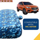 Autofact Astor Car Cover - TearTough - Dog Proof / Waterproof Car Body Cover for MG Astor - With Mirror Pockets, Triple Stitched, Bottom Fully Elastic, Adjustable Belt and Buckle (Airforce Blue 4x4)