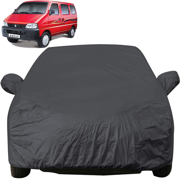 Autofact Eeco Car Cover - EasyShield - Car Body Cover for Maruti Eeco - With Mirror Pockets, Triple Stitched, Bottom Fully Elastic, Adjustable Belt and Buckle (Grey 190T)