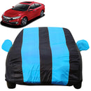 Autofact Civic New Model Car Cover - EasyShield - Car Body Cover for Honda Civic New Model - With Mirror Pockets, Triple Stitched, Bottom Fully Elastic, Adjustable Belt and Buckle (Teak Blue Stripes)