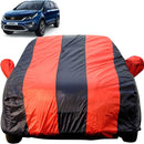 Autofact Hexa Car Cover - EasyShield - Car Body Cover for Tata Hexa - With Mirror Pockets, Triple Stitched, Bottom Fully Elastic, Adjustable Belt and Buckle (Red Blue Stripes)