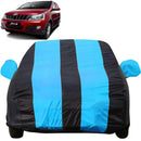 Autofact Xylo Car Cover - EasyShield - Car Body Cover for Mahindra Xylo - With Mirror Pockets, Triple Stitched, Bottom Fully Elastic, Adjustable Belt and Buckle (Teak Blue Stripes)