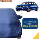 Autofact 3 Series Car Cover - CoreProtect - Water Resistant Car Body Cover for BMW 3 Series - With Mirror Pockets, Triple Stitched, Bottom Fully Elastic, Adjustable Belt and Buckle (Navy 210D)