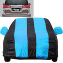 Autofact Innova Crysta Car Cover - EasyShield - Car Body Cover for Toyota Innova Crysta - With Mirror Pockets, Triple Stitched, Bottom Fully Elastic, Adjustable Belt and Buckle (Teak Blue Stripes)