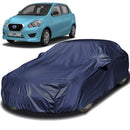 Autofact Datsun Go Car Cover - EasyShield - Car Body Cover for Nissan Datsun Go - With Mirror Pockets, Triple Stitched, Bottom Fully Elastic, Adjustable Belt and Buckle (Navy 190T)