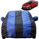 Autofact Civic New Model Car Cover - EasyShield - Car Body Cover for Honda Civic New Model - With Mirror Pockets, Triple Stitched, Bottom Fully Elastic, Adjustable Belt and Buckle (Royal Blue Stripes)