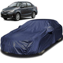 Autofact Etios Car Cover - EasyShield - Car Body Cover for Toyota Etios - With Mirror Pockets, Triple Stitched, Bottom Fully Elastic, Adjustable Belt and Buckle (Navy 190T)