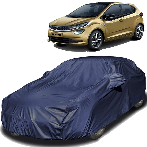 Autofact Altroz Car Cover - EasyShield - Car Body Cover for Tata Altroz - With Mirror Pockets, Triple Stitched, Bottom Fully Elastic, Adjustable Belt and Buckle (Navy 190T)