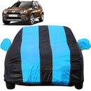 Autofact Duster Car Cover - EasyShield - Car Body Cover for Renaults Duster - With Mirror Pockets, Triple Stitched, Bottom Fully Elastic, Adjustable Belt and Buckle (Teak Blue Stripes)