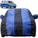 Autofact Wagon r / Wagonr Car Cover - EasyShield - Car Body Cover for Maruti Wagon r / Wagonr - With Mirror Pockets, Triple Stitched, Bottom Fully Elastic, Adjustable Belt and Buckle (Royal Blue Stripes)
