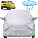 Autofact Figo Old Model Car Cover - FlexGuard - Waterproof Car Body Cover for Ford Figo Old Model - With Mirror Pockets, Triple Stitched, Bottom Fully Elastic, Adjustable Belt and Buckle (Silver)