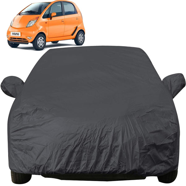 Autofact Nano Car Cover - EasyShield - Car Body Cover for Tata Nano - With Mirror Pockets, Triple Stitched, Bottom Fully Elastic, Adjustable Belt and Buckle (Grey 190T)