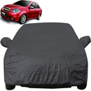 Autofact Aveo Car Cover - EasyShield - Car Body Cover for Chevrolet Aveo - With Mirror Pockets, Triple Stitched, Bottom Fully Elastic, Adjustable Belt and Buckle (Grey 190T)