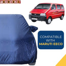 Autofact Eeco Car Cover - CoreProtect - Water Resistant Car Body Cover for Maruti Eeco - With Mirror Pockets, Triple Stitched, Bottom Fully Elastic, Adjustable Belt and Buckle (Navy 210D)