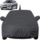 Autofact Verna Fludic Car Cover - EasyShield - Car Body Cover for Hyundai Verna Fludic - With Mirror Pockets, Triple Stitched, Bottom Fully Elastic, Adjustable Belt and Buckle (Grey 190T)