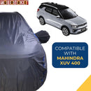 Autofact XUV 400 Car Cover - CoreProtect - Water Resistant Car Body Cover for Mahindra XUV 400 - With Mirror Pockets, Triple Stitched, Bottom Fully Elastic, Adjustable Belt and Buckle (Grey 210D)