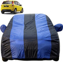Autofact Figo Old Model Car Cover - EasyShield - Car Body Cover for Ford Figo Old Model - With Mirror Pockets, Triple Stitched, Bottom Fully Elastic, Adjustable Belt and Buckle (Royal Blue Stripes)