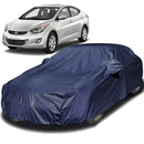 Autofact Elantra Car Cover - EasyShield - Car Body Cover for Hyundai Elantra - With Mirror Pockets, Triple Stitched, Bottom Fully Elastic, Adjustable Belt and Buckle (Navy 190T)