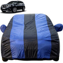 Autofact Terrano Car Cover - EasyShield - Car Body Cover for Nissan Terrano - With Mirror Pockets, Triple Stitched, Bottom Fully Elastic, Adjustable Belt and Buckle (Royal Blue Stripes)