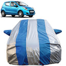 Autofact Astar Car Cover - FlexGuard - Waterproof Car Body Cover for Maruti Astar - With Mirror Pockets, Triple Stitched, Bottom Fully Elastic, Adjustable Belt and Buckle (Silver / Blue Stripes)