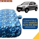 Autofact Alto K10 New Model Car Cover - TearTough - Dog Proof / Waterproof Car Body Cover for Maruti Alto K10 New Model - With Mirror Pockets, Triple Stitched, Bottom Fully Elastic, Adjustable Belt and Buckle (Airforce Blue 4x4)