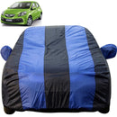 Autofact Brio Car Cover - EasyShield - Car Body Cover for Honda Brio - With Mirror Pockets, Triple Stitched, Bottom Fully Elastic, Adjustable Belt and Buckle (Royal Blue Stripes)