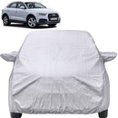 Autofact Q3 Car Cover - FlexGuard - Waterproof Car Body Cover for Audi Q3 - With Mirror Pockets, Triple Stitched, Bottom Fully Elastic, Adjustable Belt and Buckle (Silver)