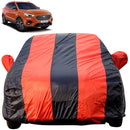 Autofact Astor Car Cover - EasyShield - Car Body Cover for MG Astor - With Mirror Pockets, Triple Stitched, Bottom Fully Elastic, Adjustable Belt and Buckle (Red Blue Stripes)