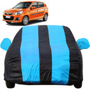 Autofact Alto K10 Old Model Car Cover - EasyShield - Car Body Cover for Maruti Alto K10 Old Model - With Mirror Pockets, Triple Stitched, Bottom Fully Elastic, Adjustable Belt and Buckle (Teak Blue Stripes)