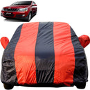 Autofact Xylo Car Cover - EasyShield - Car Body Cover for Mahindra Xylo - With Mirror Pockets, Triple Stitched, Bottom Fully Elastic, Adjustable Belt and Buckle (Red Blue Stripes)