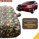 Autofact Xylo Car Cover - TearTough - Dog Proof / Waterproof Car Body Cover for Mahindra Xylo - With Mirror Pockets, Triple Stitched, Bottom Fully Elastic, Adjustable Belt and Buckle (Jungle Print 4x4)