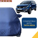 Autofact Hexa Car Cover - CoreProtect - Water Resistant Car Body Cover for Tata Hexa - With Mirror Pockets, Triple Stitched, Bottom Fully Elastic, Adjustable Belt and Buckle (Navy 210D)