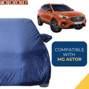 Autofact Astor Car Cover - CoreProtect - Water Resistant Car Body Cover for MG Astor - With Mirror Pockets, Triple Stitched, Bottom Fully Elastic, Adjustable Belt and Buckle (Navy 210D)