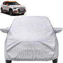 Autofact C3 Car Cover - FlexGuard - Waterproof Car Body Cover for Citroen C3 - With Mirror Pockets, Triple Stitched, Bottom Fully Elastic, Adjustable Belt and Buckle (Silver)